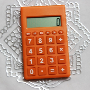 Jinsheng 5145 hordozható pénzügyi számológép, műanyag ház, működtetve gombelemmel