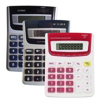 Asztali számológép BW-8985A, 8 számjegyű kijelző, kettős energiaellátás (napelem + akkumulátor), PS ház, logó nyomtatás