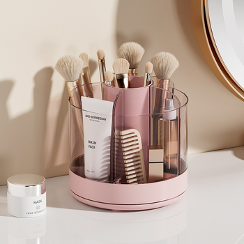 Завъртащ се държач за писалки, 2 л капацитет, настолен органайзер с отделения