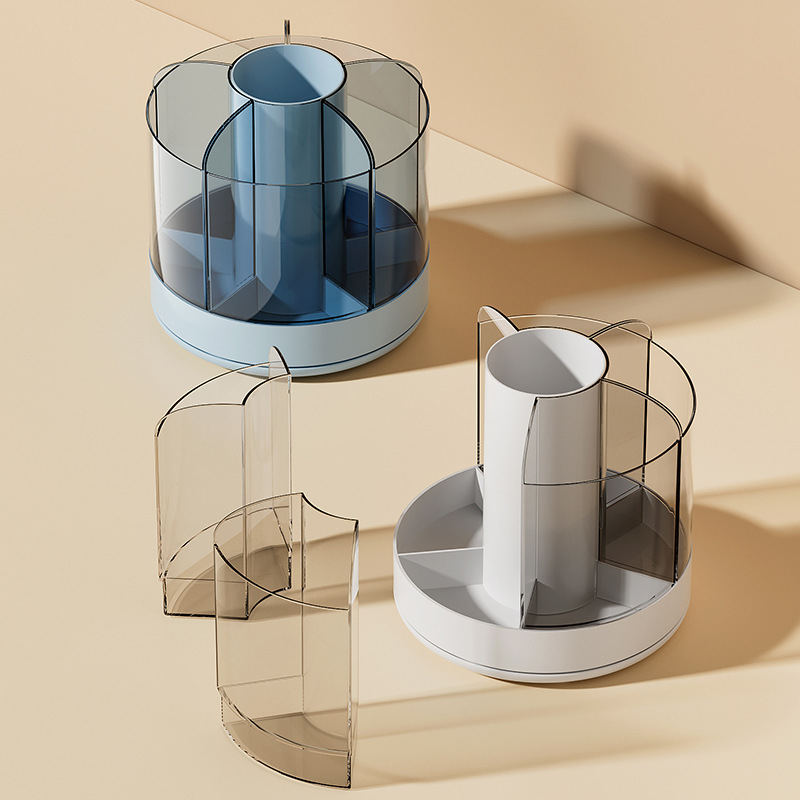 Завъртащ се държач за писалки, 2 л капацитет, настолен органайзер с отделения