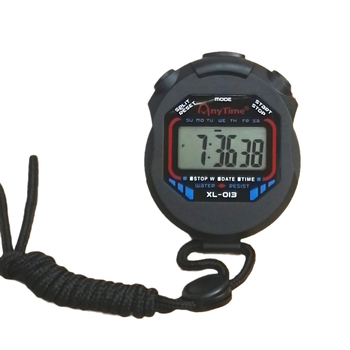 Időmérő XL-013, Műanyag ház és elektronikus alkatrészek, Gombelemre működik, Maximális idő 23:59:59, Nincs hangfunkció