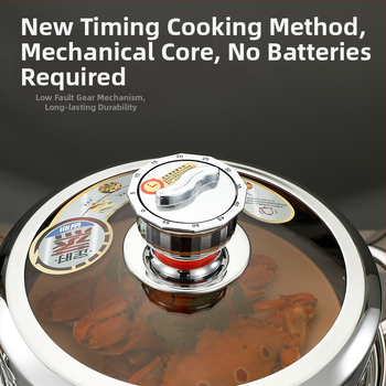 Trojvrstvová parováčka z 304 nerezovej ocele s priehľadným viečkom – kompatibilná s indukčnou platňou, viacvrstvové dno