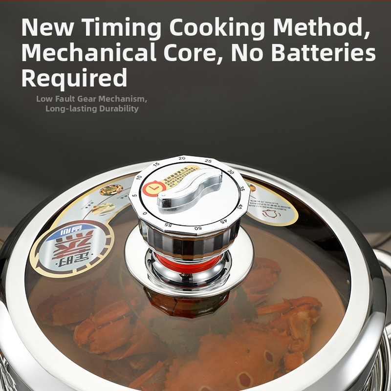 Trojvrstvová parováčka z 304 nerezovej ocele s priehľadným viečkom – kompatibilná s indukčnou platňou, viacvrstvové dno