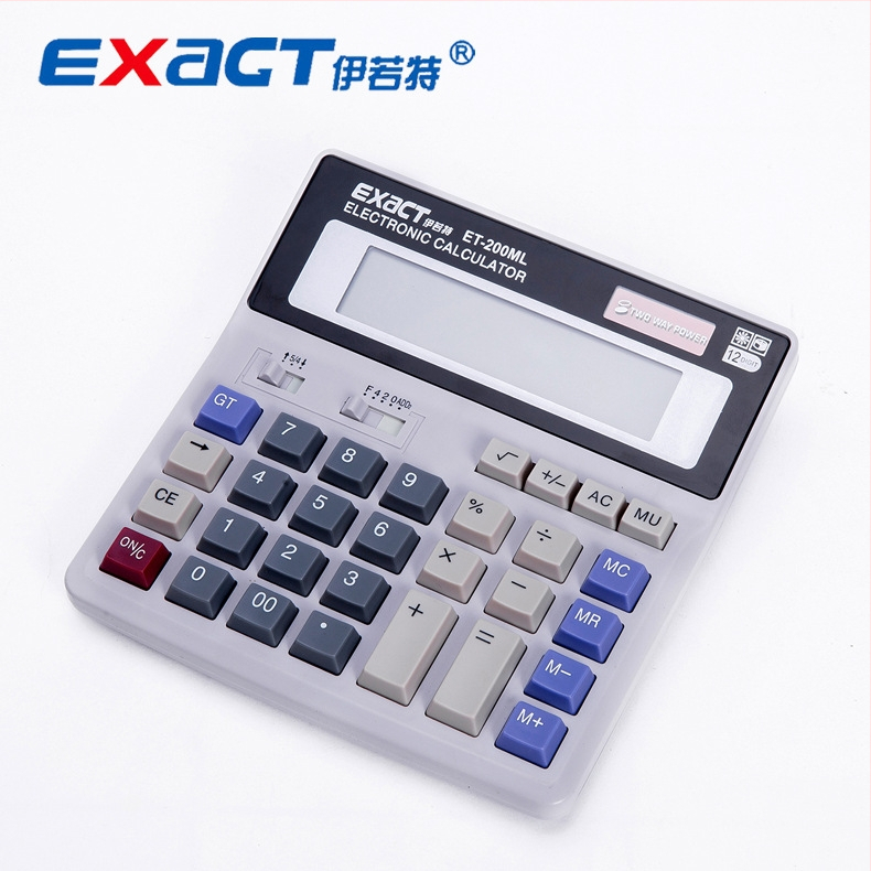 EXACT ET-200ML calculator aritmetic, afișaj 12 cifre, ABS material, alimentare duală