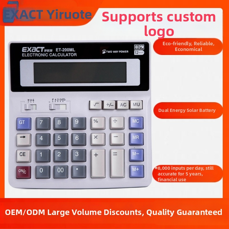 EXACT ET-200ML calculator aritmetic, afișaj 12 cifre, ABS material, alimentare duală