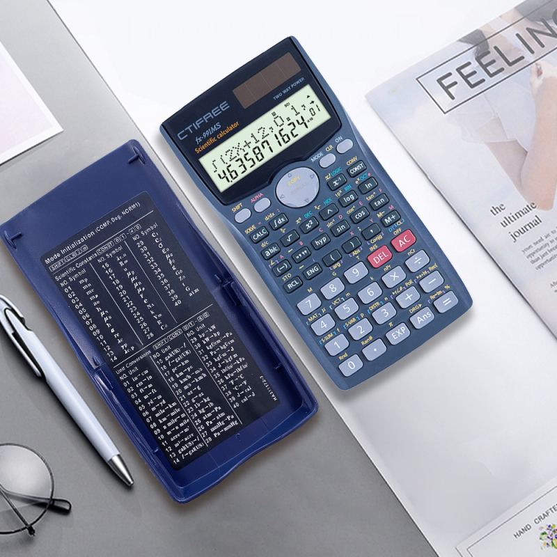 CTIFREE fx-991MS Funkcionalni kalkulator, 12-znamenkasti zaslon, ABS tijelo, baterija uključena, mogućnost tiska logotipa