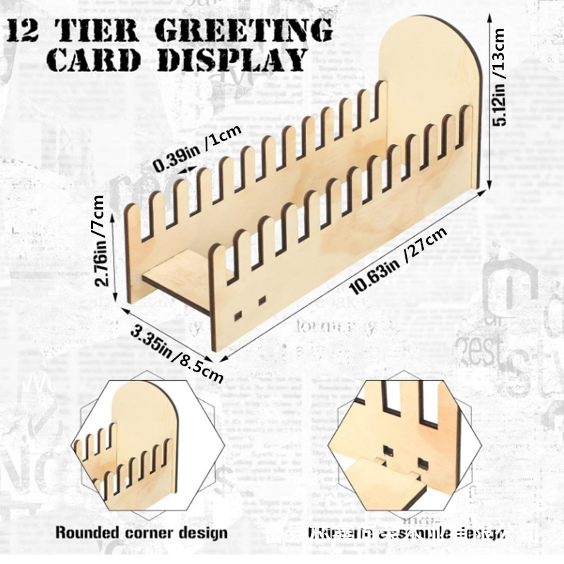 Raft de stocare pentru carduri, din lemn — multifuncțional, portabil, mobil, fără găuri; material: lemn/bambus; stil modern minimalist; montaj pe birou; un singur nivel; potrivit pentru birou și sufragerie.