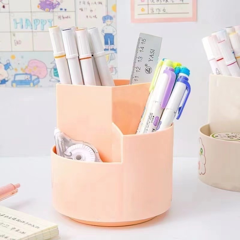 Stolni organizator za kozmetiku i uredske potrepštine s 360° okretom, kapacitet 2 L, PP plast