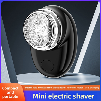 Elektromos borotva forgó fejjel (1 penge), vízálló, beépített 100–300 mAh akkumulátor, akár 30 perc üzemidő, leválasztható és mosható fej