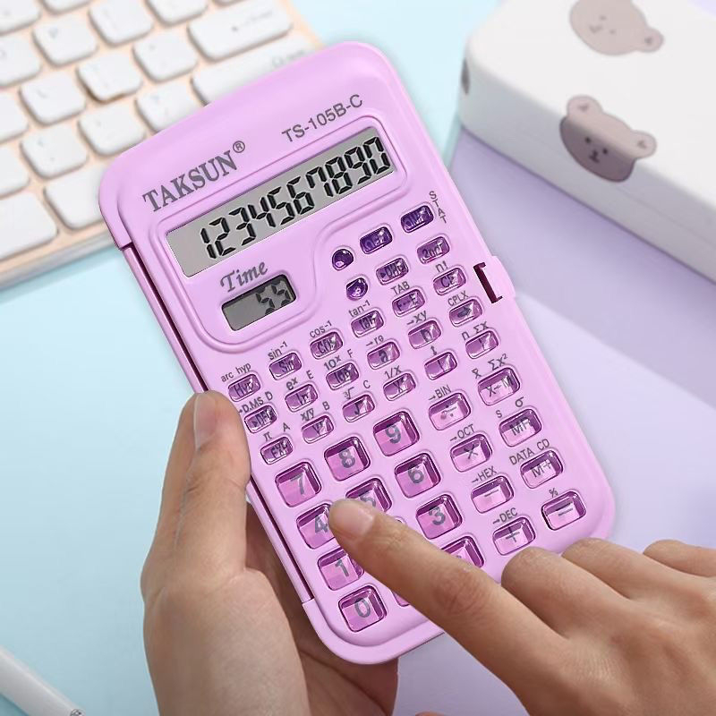 Kalkulator sa znanstvenim funkcijama za studente, s prikazom vremena, prijenosan i tih, baterije uključene