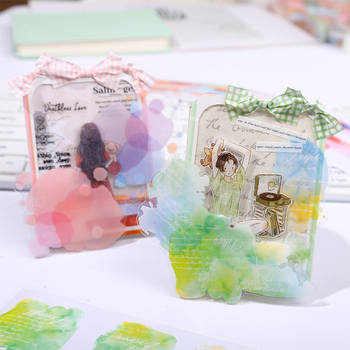 PET декоративна лента - акварелна серия с тема размазване, за дневници и за задни панели на телефона (PET база, Yu Xian, многоцелево използване, 2025-03-21)