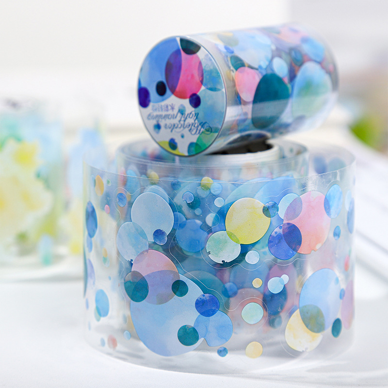 PET декоративна лента - акварелна серия с тема размазване, за дневници и за задни панели на телефона (PET база, Yu Xian, многоцелево използване, 2025-03-21)