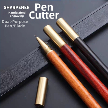 Tăietor de hârtie pentru artă - cuțit din lemn sculptat manual, model Hand Account Pen Knife, Dimensiune maximă de tăiere A4