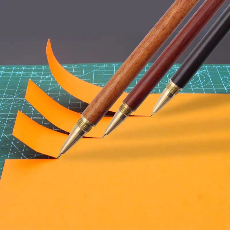 Tăietor de hârtie pentru artă - cuțit din lemn sculptat manual, model Hand Account Pen Knife, Dimensiune maximă de tăiere A4