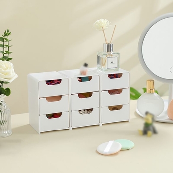 Desktop kutija za skladištenje s tri odjeljka, 18 L kapacitet, PP materijal, japanski stil