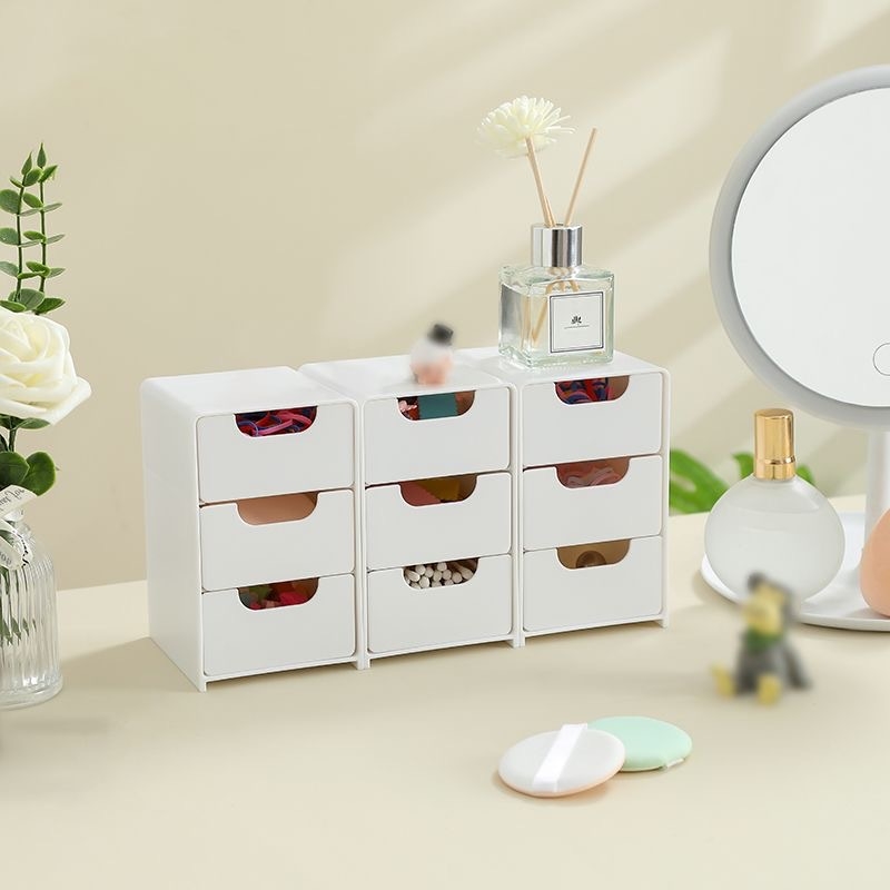 Desktop kutija za skladištenje s tri odjeljka, 18 L kapacitet, PP materijal, japanski stil