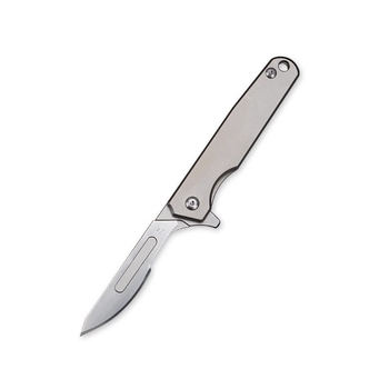 Titánium ötvözetből készült hajtogatható skalpel és doboznyitó, éles önvédelmi univerzális kés, hordozható mini kés, modell 09, 24-es penge