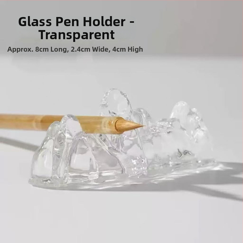 Krištáľový držiteľ na pero s farebnou glazúrou, motív hôr a riek, čínskeho štýlu (Materiál: Kryštál; Model: Držiteľ na pero; Tlačené logo: Áno; Prispôsobenie: Áno; Importované: Nie; IP: Nie)