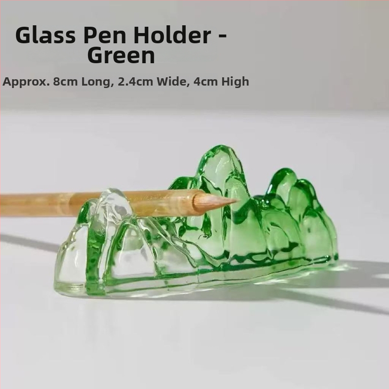 Krištáľový držiteľ na pero s farebnou glazúrou, motív hôr a riek, čínskeho štýlu (Materiál: Kryštál; Model: Držiteľ na pero; Tlačené logo: Áno; Prispôsobenie: Áno; Importované: Nie; IP: Nie)