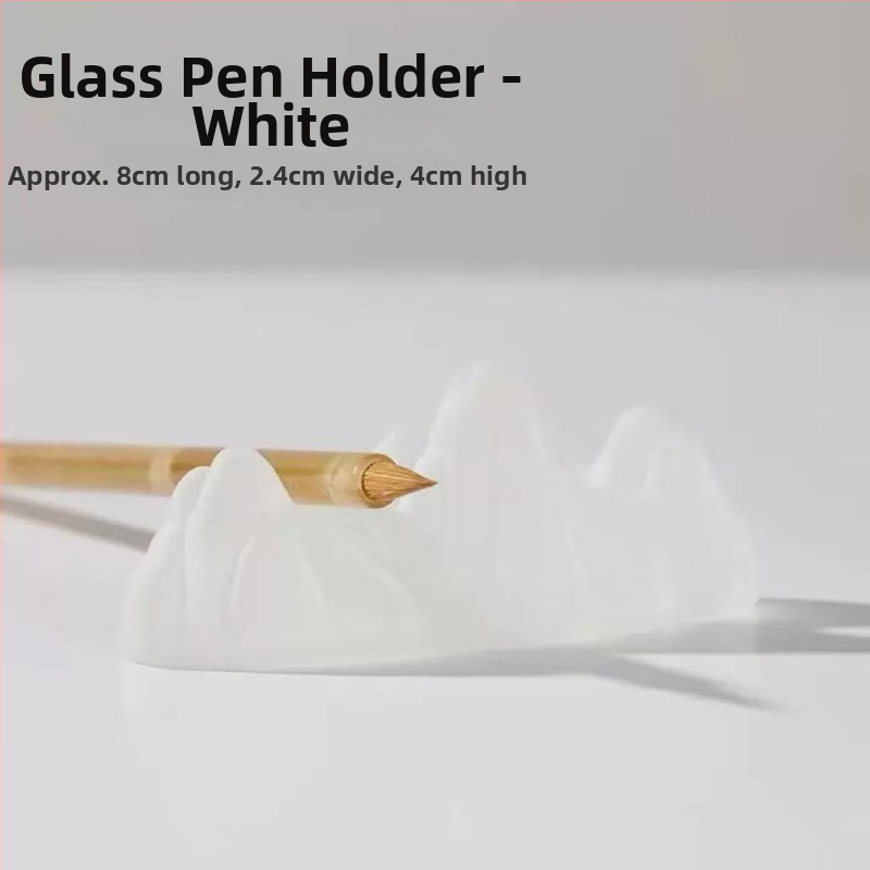 Krištáľový držiteľ na pero s farebnou glazúrou, motív hôr a riek, čínskeho štýlu (Materiál: Kryštál; Model: Držiteľ na pero; Tlačené logo: Áno; Prispôsobenie: Áno; Importované: Nie; IP: Nie)