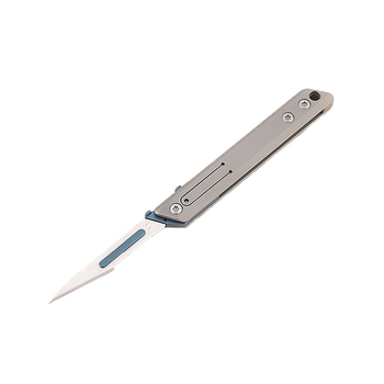Cuțit utilitar din aliaj de titan, cu mâner chirurgical, pliabil, set de 11 lame, deschizător de cutii și colete, briceag de buzunar