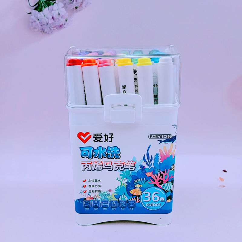 Marker acrilic Hobby PM5761, cerneală pe bază de apă, lavabil, cap unic, ambalare de bază