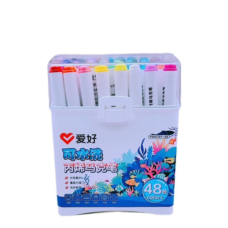 Marker acrilic Hobby PM5761, cerneală pe bază de apă, lavabil, cap unic, ambalare de bază