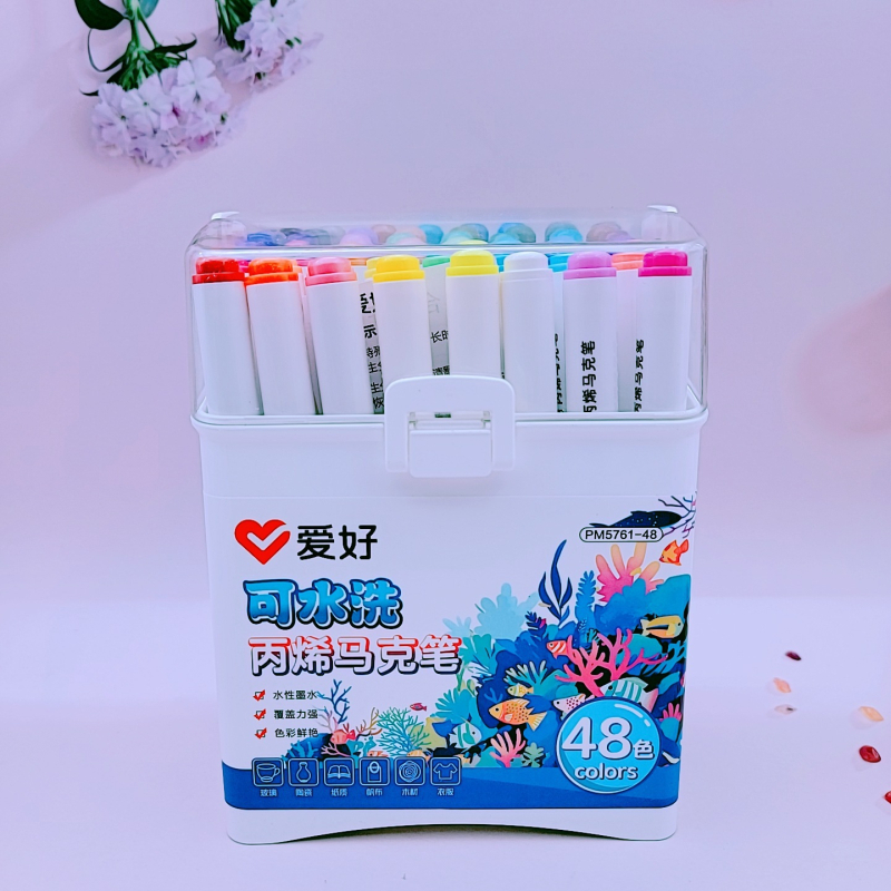 Marker acrilic Hobby PM5761, cerneală pe bază de apă, lavabil, cap unic, ambalare de bază