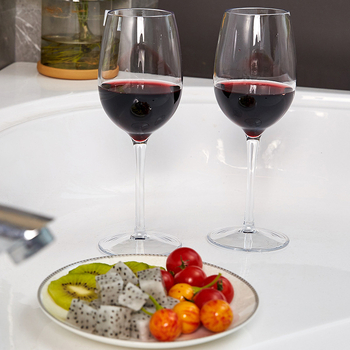 Set de pahare de vin din Tritan, două bucăți, stil modern simplu, personalizare disponibilă, logo tipărit