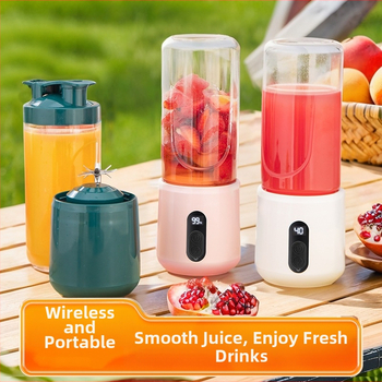 Prenosný odšťavovač na ovocie s vstavanou batériou a bezdrôtovým nabíjaním, 55W, 18001–20000 rpm, objem 401–600 ml, vnútorný zásobník z borosilikátového skla