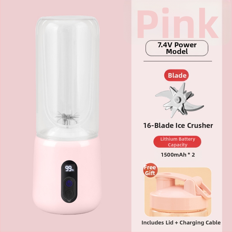 Prenosný odšťavovač na ovocie s vstavanou batériou a bezdrôtovým nabíjaním, 55W, 18001–20000 rpm, objem 401–600 ml, vnútorný zásobník z borosilikátového skla