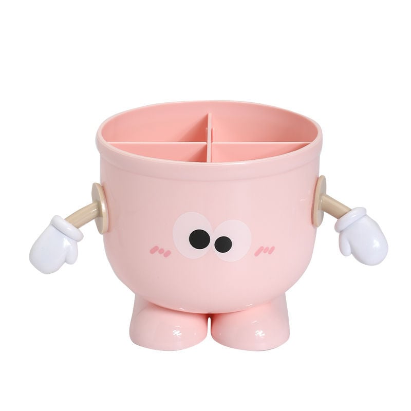 Műanyag íróasztali rendező osztott rekeszekkel, fa erezet mintázat és japán stílus; kapacitás 18 L