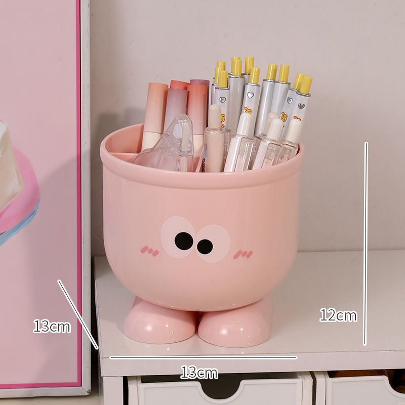 Műanyag íróasztali rendező osztott rekeszekkel, fa erezet mintázat és japán stílus; kapacitás 18 L