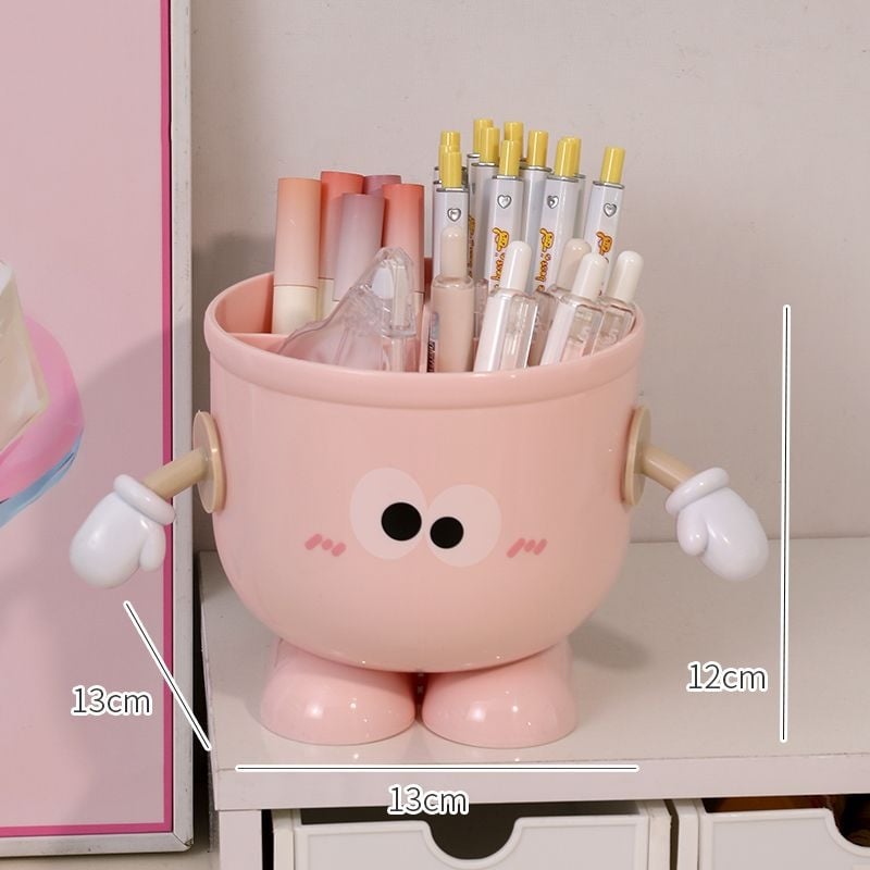 Műanyag íróasztali rendező osztott rekeszekkel, fa erezet mintázat és japán stílus; kapacitás 18 L