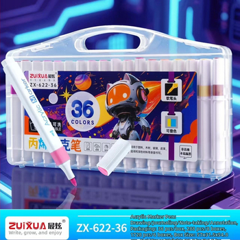 Marker acrilic pentru desen la școala primară, ZUIXUA 622, solubil în apă, pe bază de apă, stackable