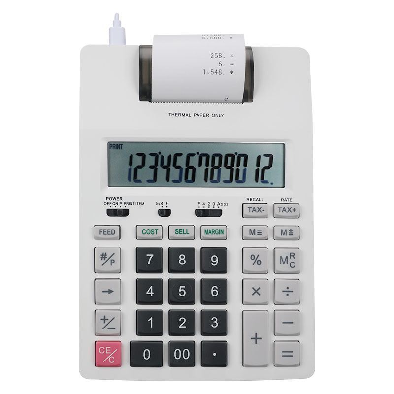 Casine calculator de birou pentru finanțe, afișaj 12 cifre, imprimare logo disponibilă, baterie inclusă, model P23-dhv g