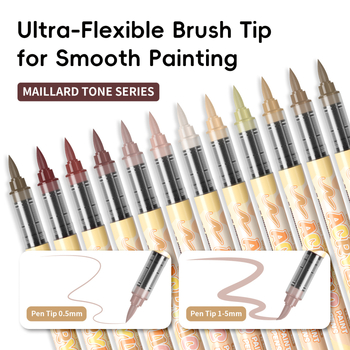 Течен акрилен маркер с мек връх за ученическо изкуство (Марка: Across the Ocean; Опаковка: Основна)