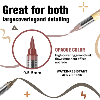 Течен акрилен маркер с мек връх за ученическо изкуство (Марка: Across the Ocean; Опаковка: Основна)