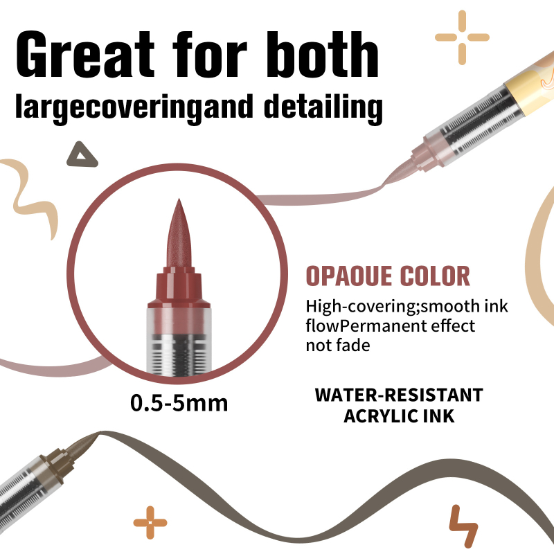 Течен акрилен маркер с мек връх за ученическо изкуство (Марка: Across the Ocean; Опаковка: Основна)