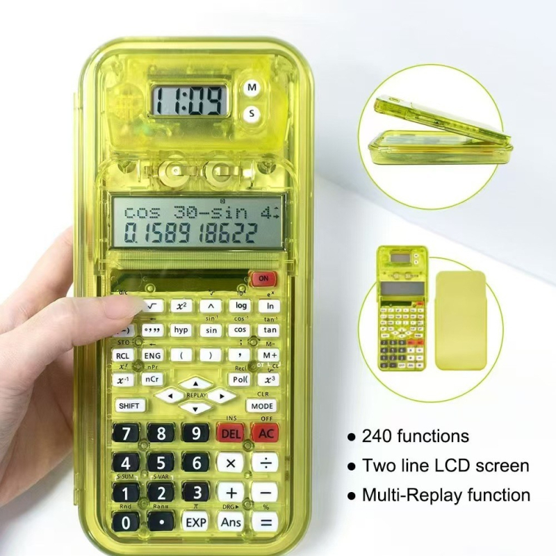 Isert 82ms calculator științific, afișaj 12 cifre, carcasă ABS, alimentare cu baterie buton