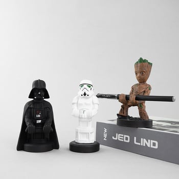 Suport pentru pixuri și stand pentru telefon, design inspirat de Groot, obiect decorativ