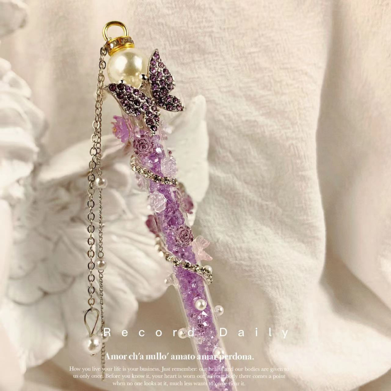 Muzi Blue Diamond Butterfly Tassel Cuțit de sculptură din oțel inoxidabil pentru proiecte DIY