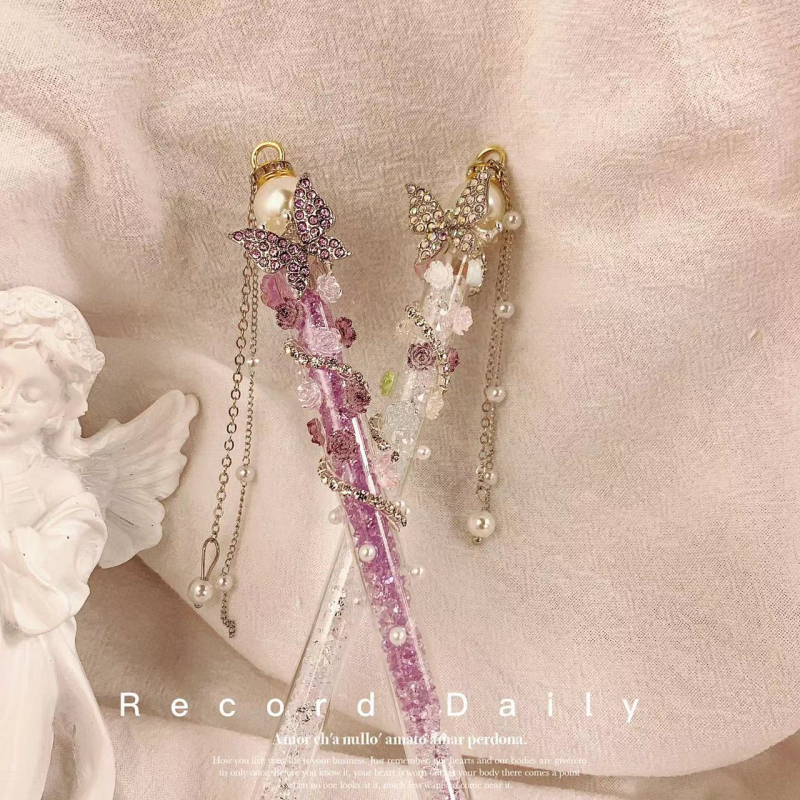 Muzi Blue Diamond Butterfly Tassel Cuțit de sculptură din oțel inoxidabil pentru proiecte DIY