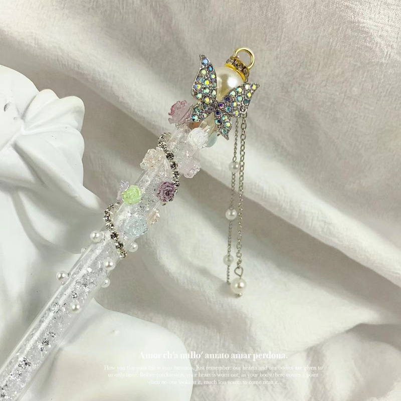 Muzi Blue Diamond Butterfly Tassel Cuțit de sculptură din oțel inoxidabil pentru proiecte DIY