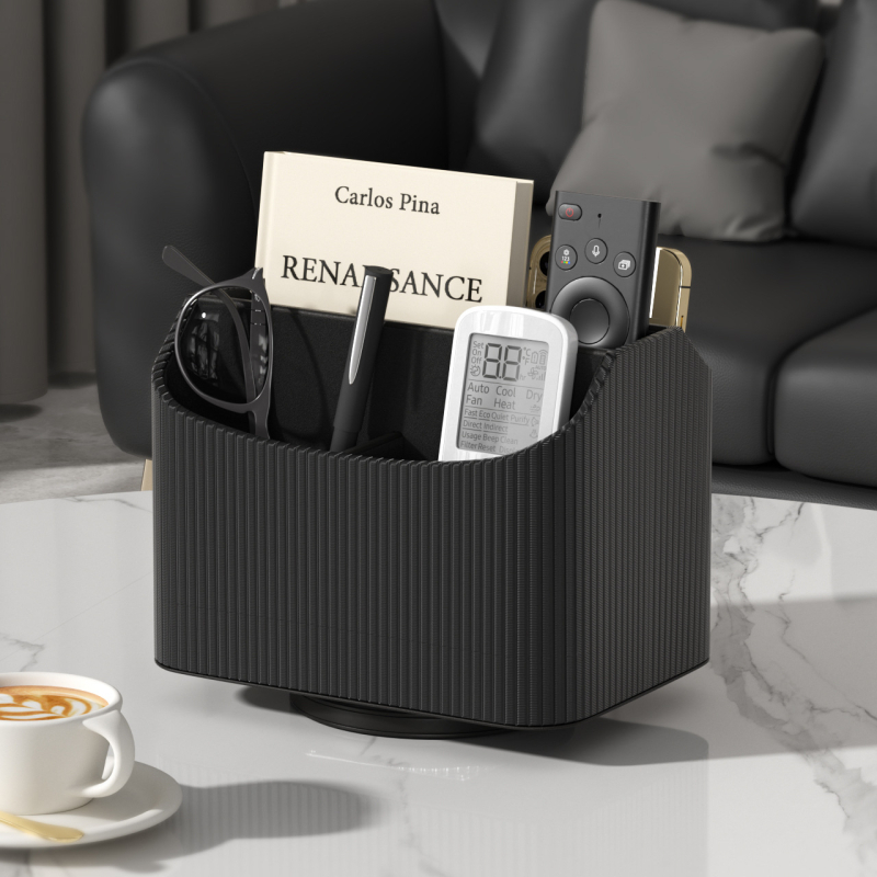 Cutie de depozitare de birou din PU piele, rotativă, cu compartimente multiple, pentru telecomenzi, materiale de birou și cosmetice (SNH-5)