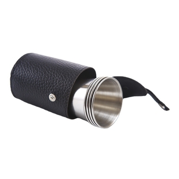 Set čaša za vino od 304 nehrđajućeg čelika – za vanjsku upotrebu, prijenosno, jednostavan stil, kapacitet 1–100 ml