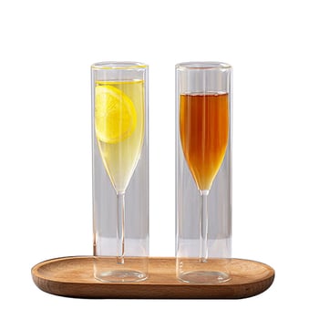 Joy čaša za šampanjac, borosilikatno staklo, dvostruko slojevita prozirna konstrukcija, jednostavan stil