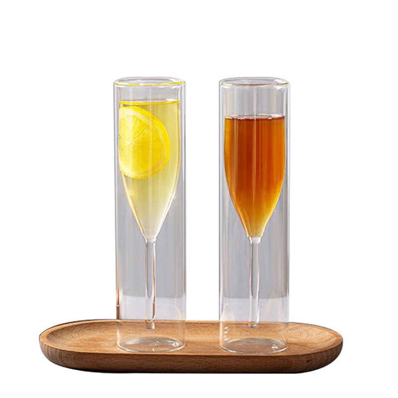 Joy čaša za šampanjac, borosilikatno staklo, dvostruko slojevita prozirna konstrukcija, jednostavan stil