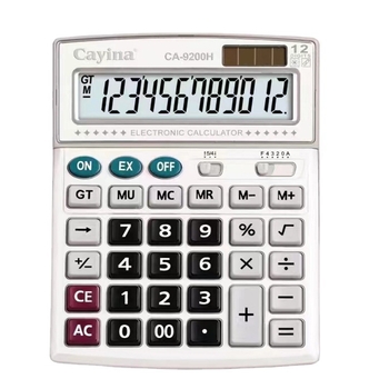 Calculator Cayina CA-9200H, afișaj 12 cifre, plastic ABS, alimentare duală, greutate netă 230 g