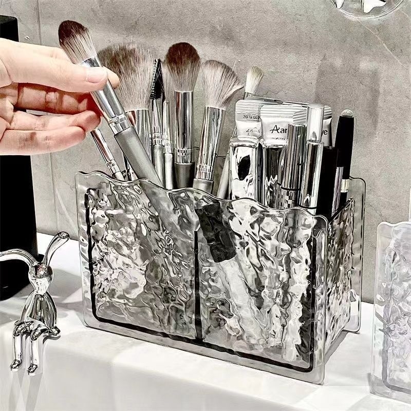Organizator cosmetic cu compartimente, plastic ABS, stil ușor lux, pentru dormitor și birou